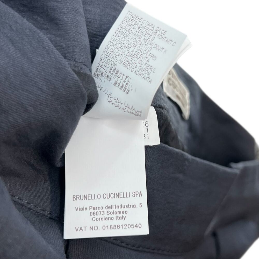 Brunello Cucinelli Pleated Asymmetric Skirt Cotton Navy Blue Size US 8 - Picture 12 of 14